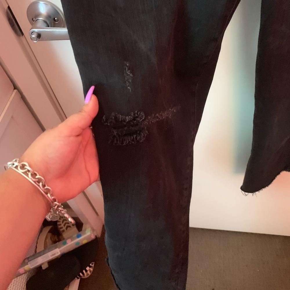 Zara black cropped jeans with zipper details - Picture 4 of 8
